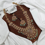 Nakshi Work with Kempu Stones Bridal Haram - Nakshatra Jewels