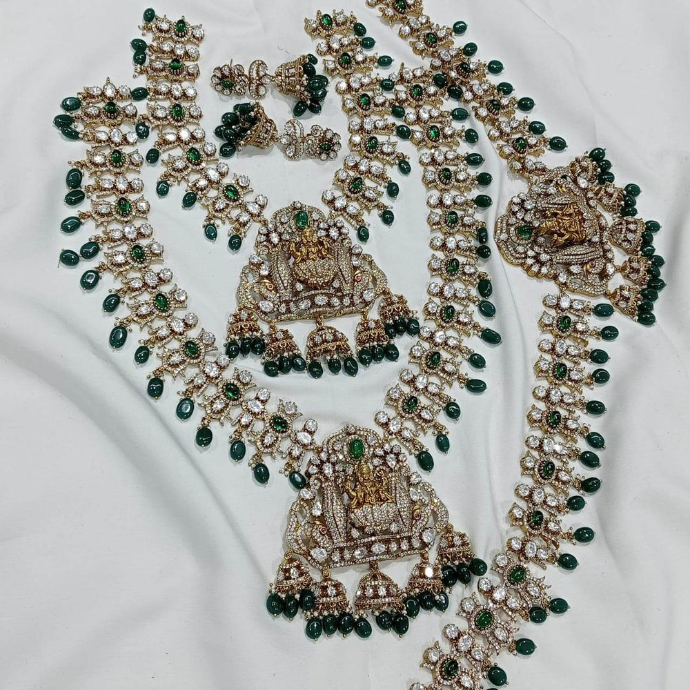 Moissanite Stones Bridal Set - Green - Nakshatra Jewels