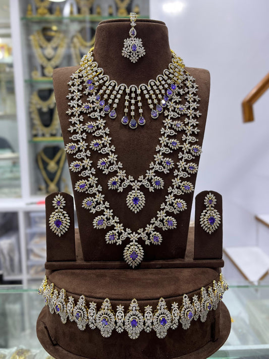 American Diamond Stones Bridal Combo Set