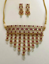 Pachi Kundan Stones Bridal Choker - Nakshatra Jewels