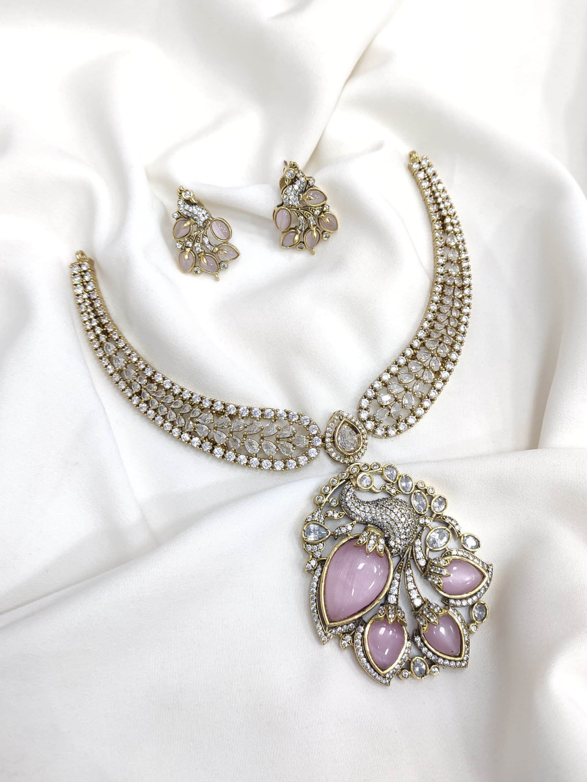 Victorian Polish with AD Stones Necklace