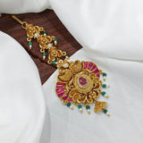 Nagasi work with Kempu Stones Tikka - Nakshatra Jewels