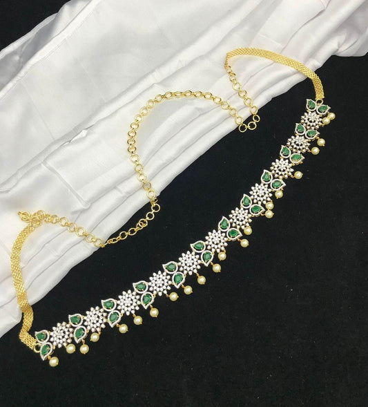 American Diamond Stones Hip Chain - Nakshatra Jewels