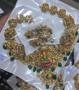 Nakshi Work with AD Stones Bridal Necklace