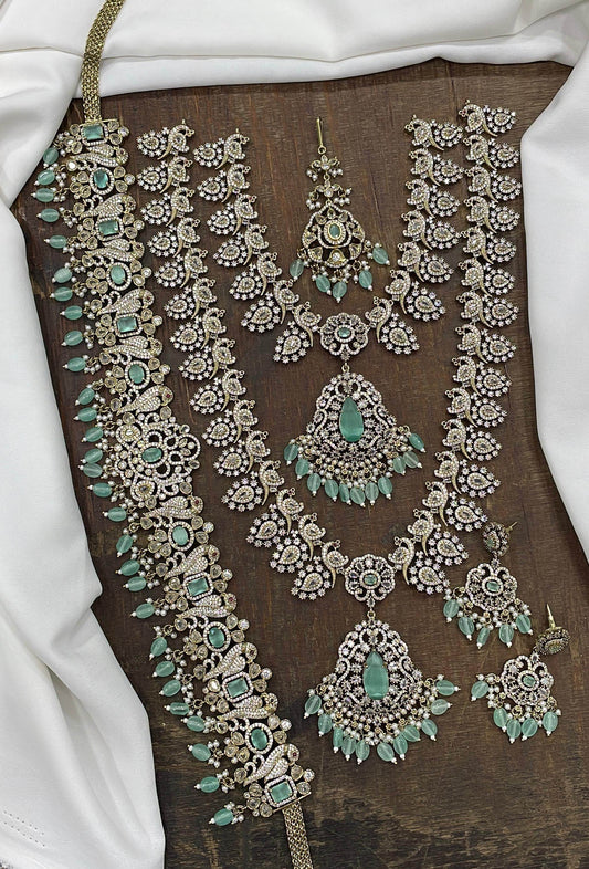 Victorian Polish with AD Stones Combo Set - Nakshatra Jewels