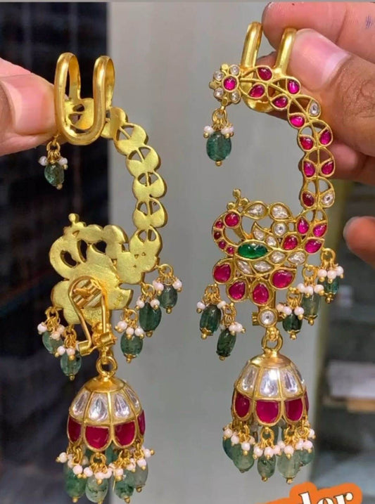 Jaadu Kundan Stones Bridal Earcuffs - Nakshatra Jewels