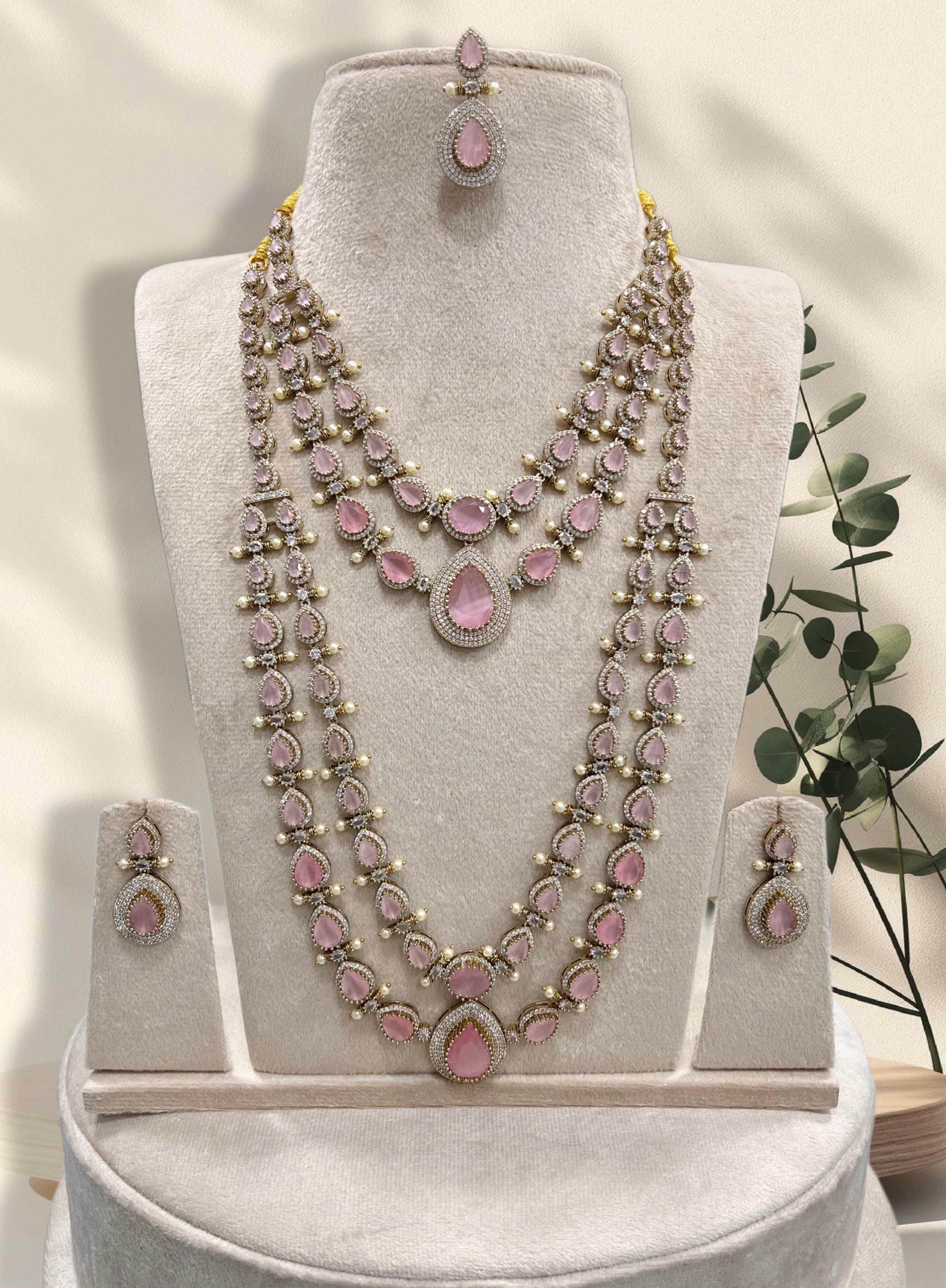 Victorian Polish with AD Stones Layer combo set - Nakshatra Jewels