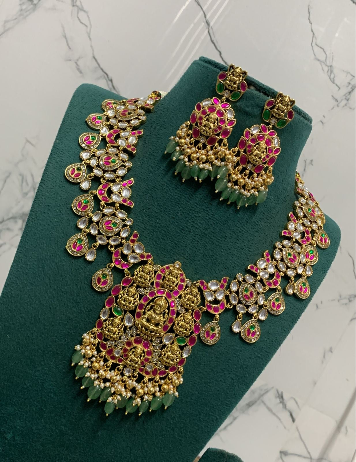 Jaadu Kundan and Mossianite Stones Bridal Haram