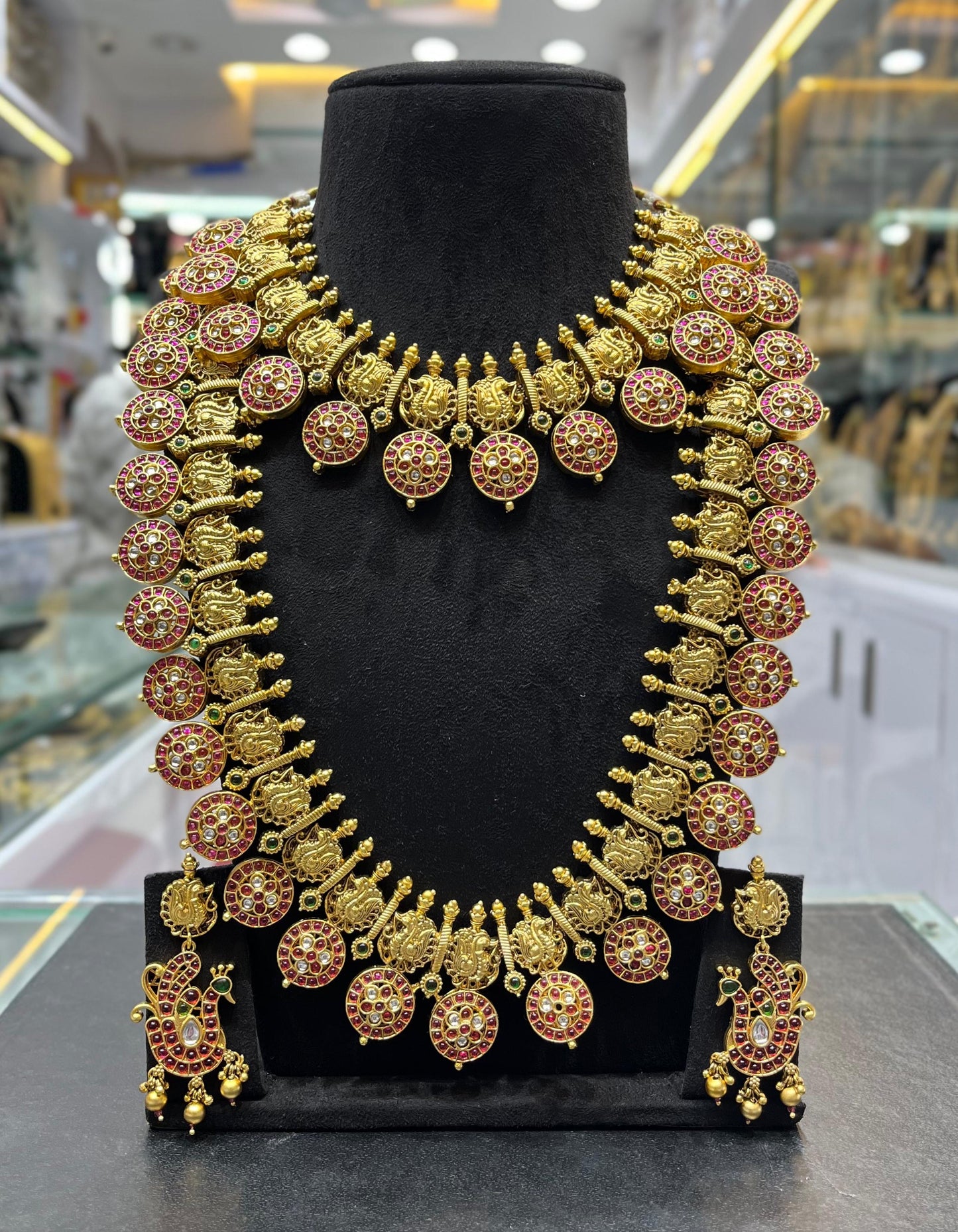 Nakshi Work with Kempu Stones Combo Set