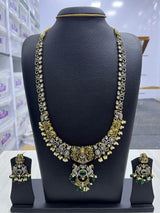 Victorian Polish with AD Stones and Nakshi work Haram - Nakshatra Jewels