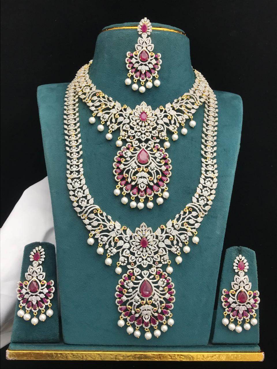 American Diamond Stones Bridal Combo Set