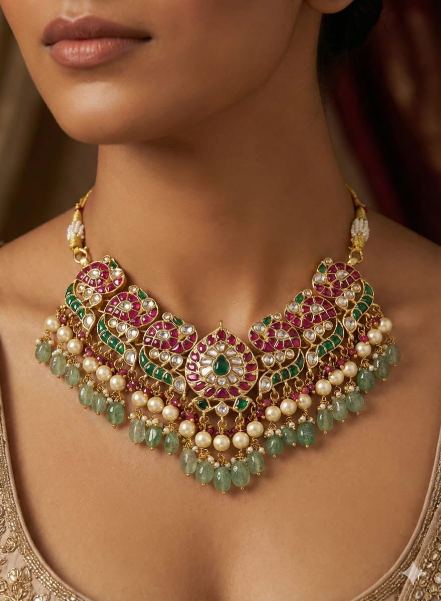 Jaadu Kundan Stones Bridal Necklace
