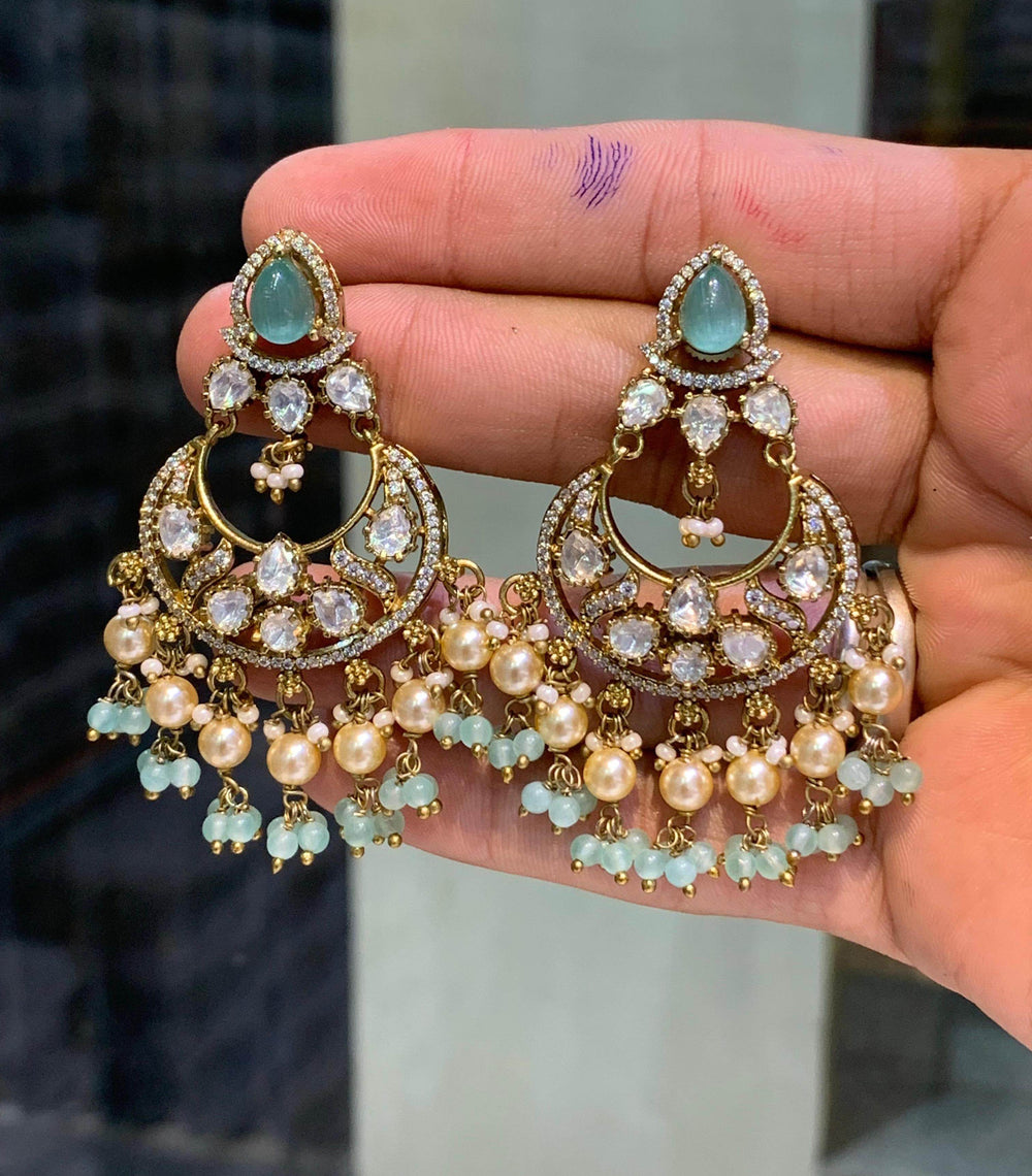 Mossianite Stones Bridal Earrings - Nakshatra Jewels
