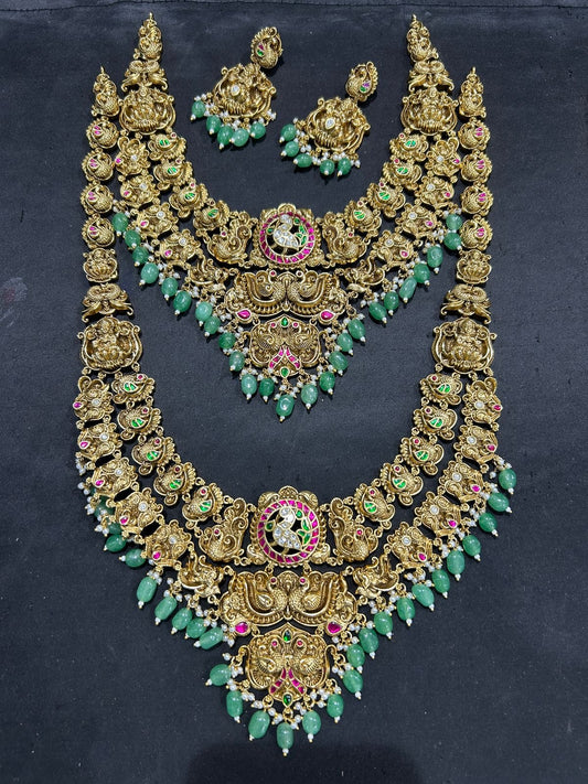 Nakshi Work with Kundan Stones Bridal Combo Set