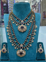 Victorian Polish with AD Stones Bridal Combo Set - Nakshatra Jewels