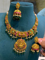 Nakshi work with Jadau Kundan Stones Necklace - Nakshatra Jewels