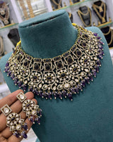Victorian Polish with AD & Moissanite Stones Bridal Choker - Nakshatra Jewels