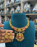 Nakshi Work with AD and Kundan Stones Bridal Necklace
