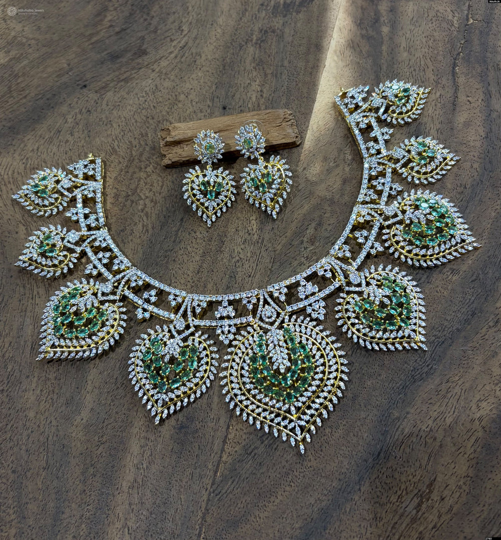 Victorian Polish with AD Stones Designer Necklace