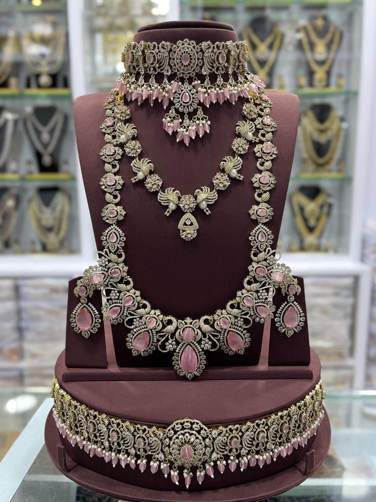 Victorian Polish & AD Stones Bridal Set