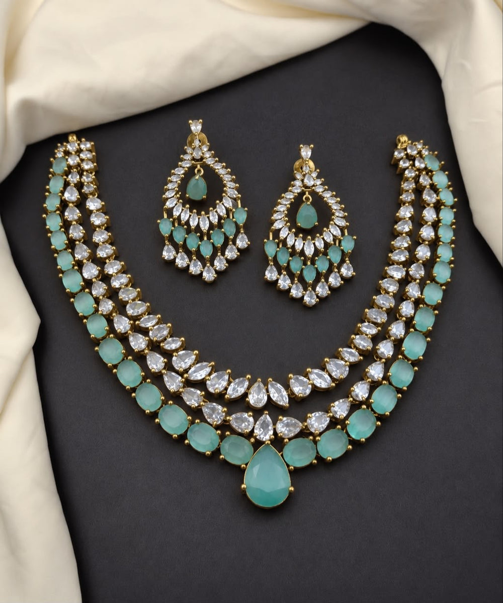 Victorian Polish AD Stones Necklace