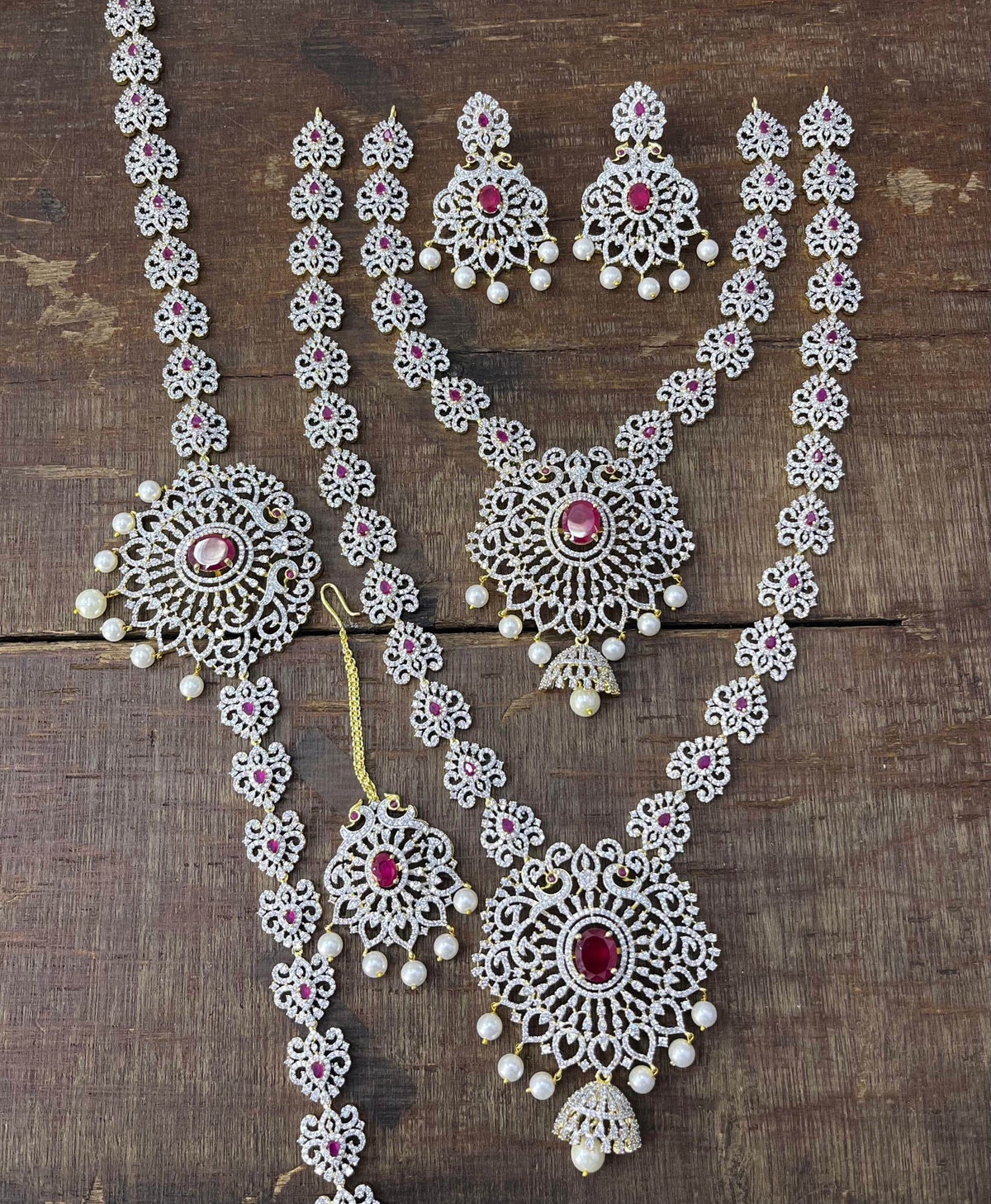 American Diamond Stones Bridal Combo Set