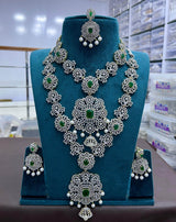 American Diamond Stones Bridal Combo Set - Nakshatra Jewels