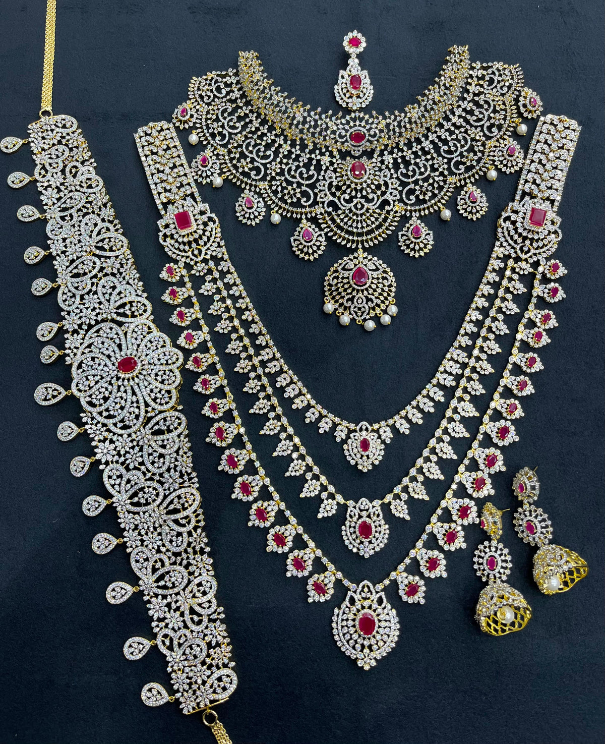 American Diamond Stones Bridal Combo Set