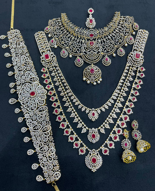 American Diamond Stones Bridal Combo Set