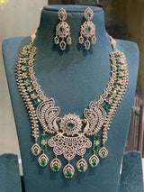 American Diamond Stones Bridal Necklace - Nakshatra Jewels