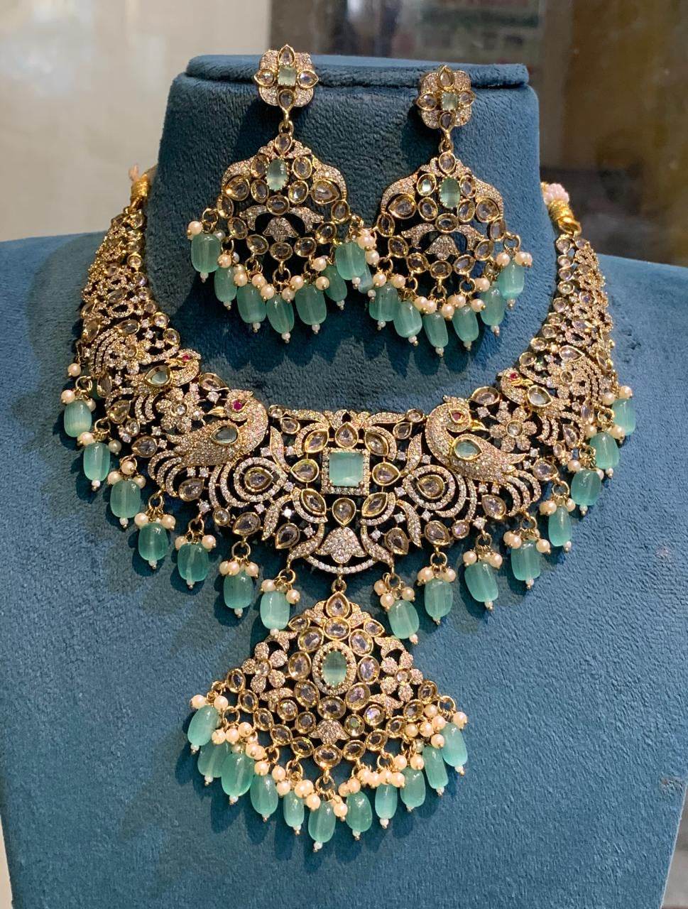 Victorian Polish with AD Stones Bridal Necklace