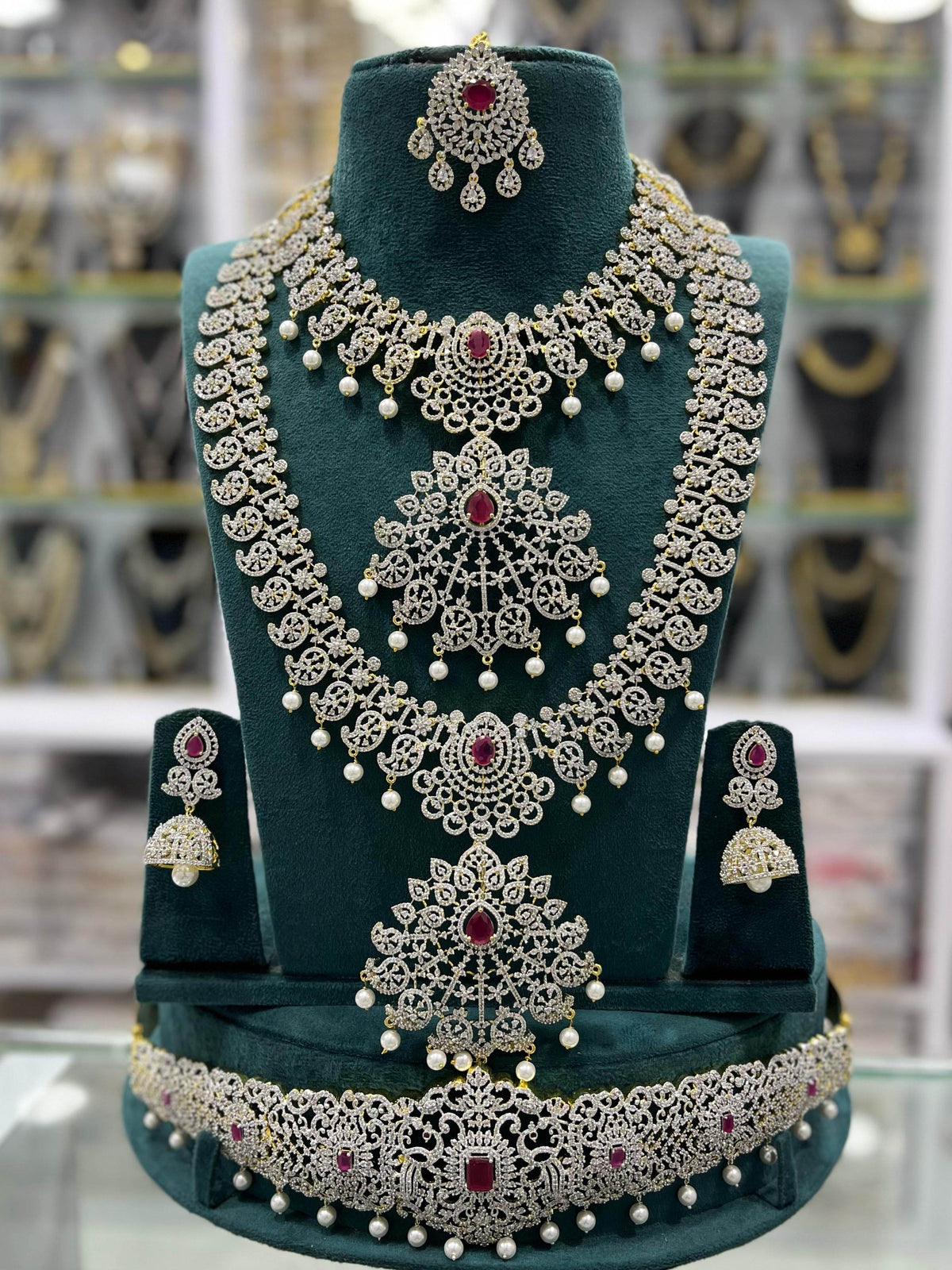 American Diamond Stones Bridal Combo Set