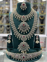 American Diamond Stones Bridal Combo Set - Nakshatra Jewels