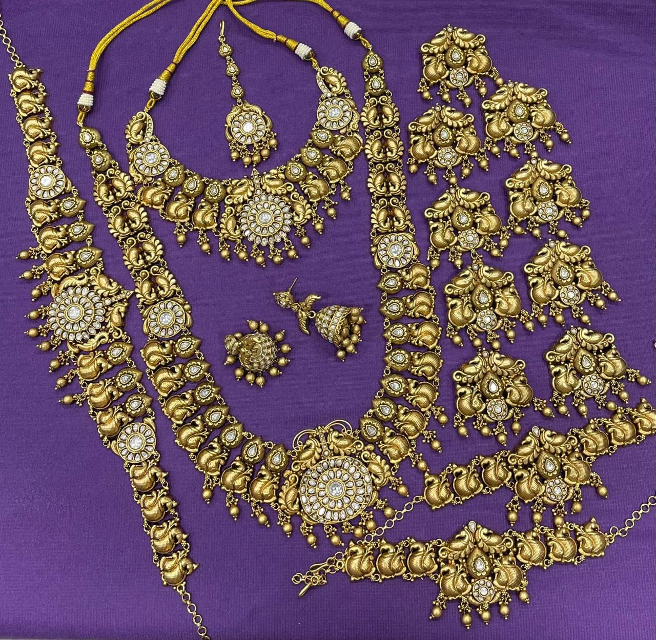 Nakshi Work with Kundan Stones Bridal Combo Set