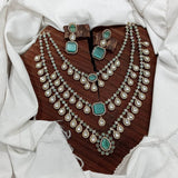 Victorian Polish with AD Stones Bridal Layer Haram - Nakshatra Jewels