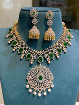 American Diamond Stones Bridal Necklace - Nakshatra Jewels