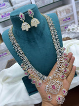 American Diamond Stones Bridal Haram - Nakshatra Jewels