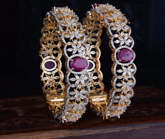 AD Stone Bangles (Openable)