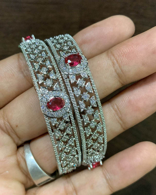 Victorian Polish AD Stone Bangles - Nakshatra Jewels