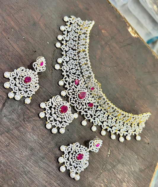 American Diamond Stones Bridal Choker