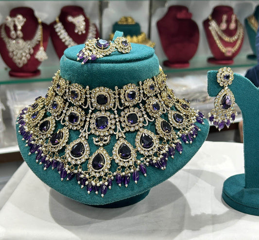 Victorian Polish with AD Stones Choker - Nakshatra Jewels