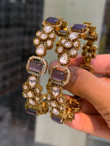 Moissanite AD Stone Bangles - Nakshatra Jewels