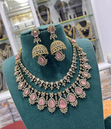 Victorian Polish with AD Stones Necklace - Nakshatra Jewels