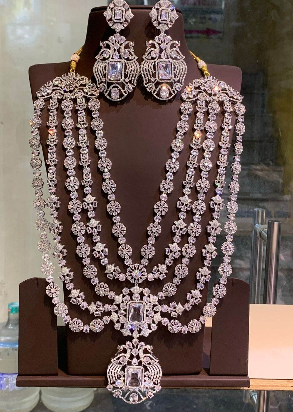 American Diamond Stones Bridal Layer Haram - Nakshatra Jewels
