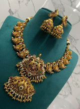 Nagasi Work with Kempu Stones Bridal Necklace - Nakshatra Jewels