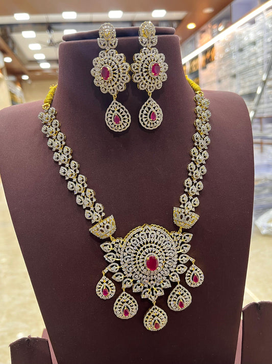 American Diamond Stones Bridal Necklace