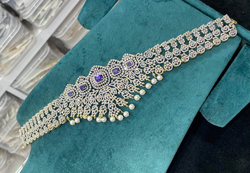 American Diamond Stones Bridal Hip Chain - Nakshatra Jewels