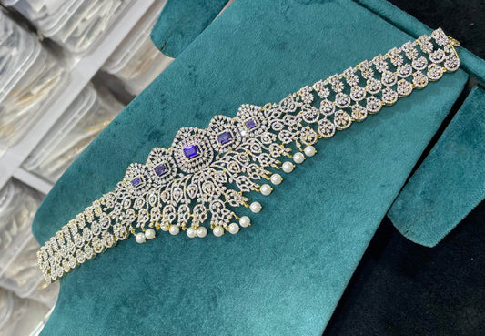 American Diamond Stones Bridal Hip Chain - Nakshatra Jewels