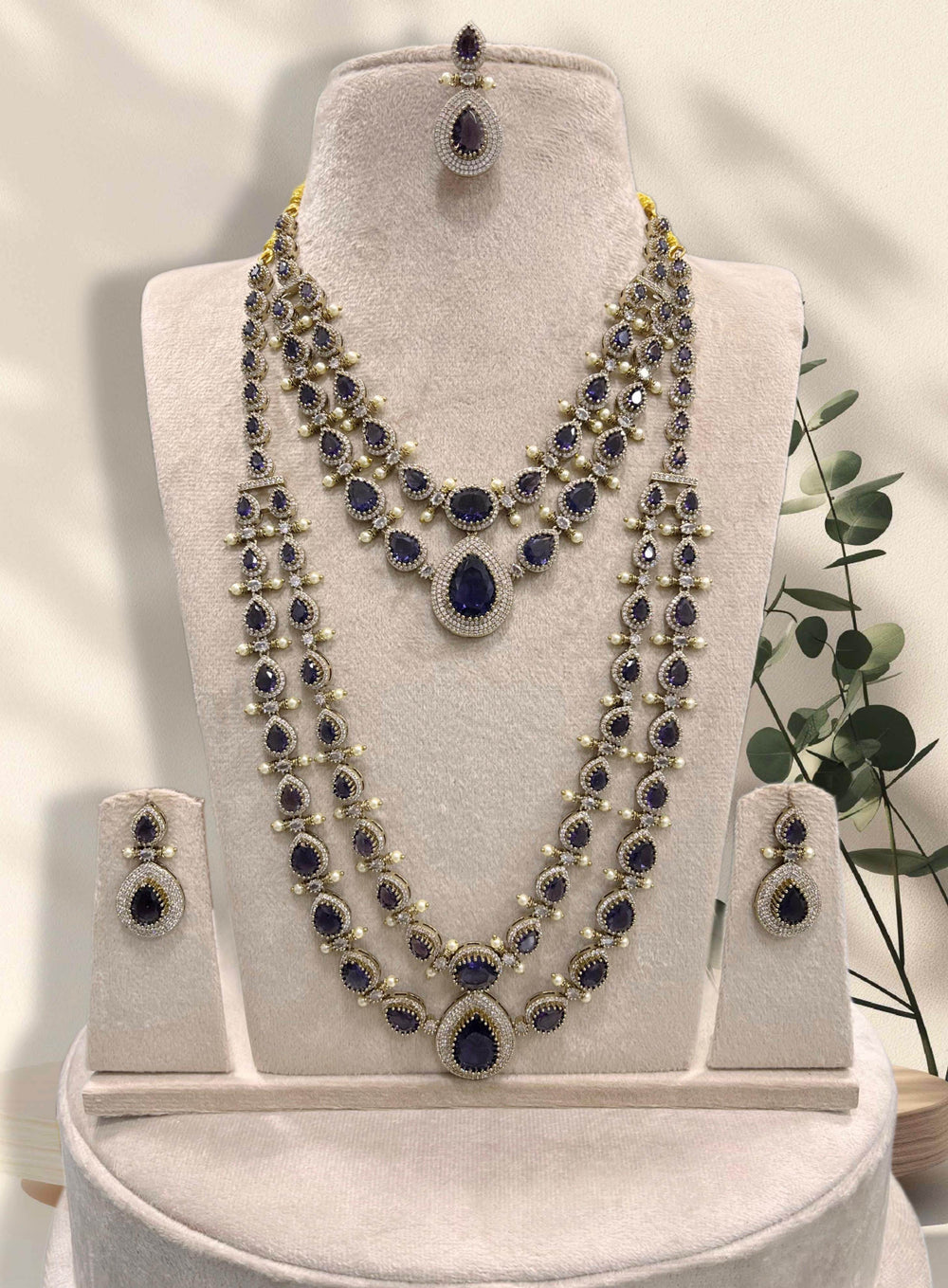 Victorian Polish with AD Stones Layer combo set - Nakshatra Jewels