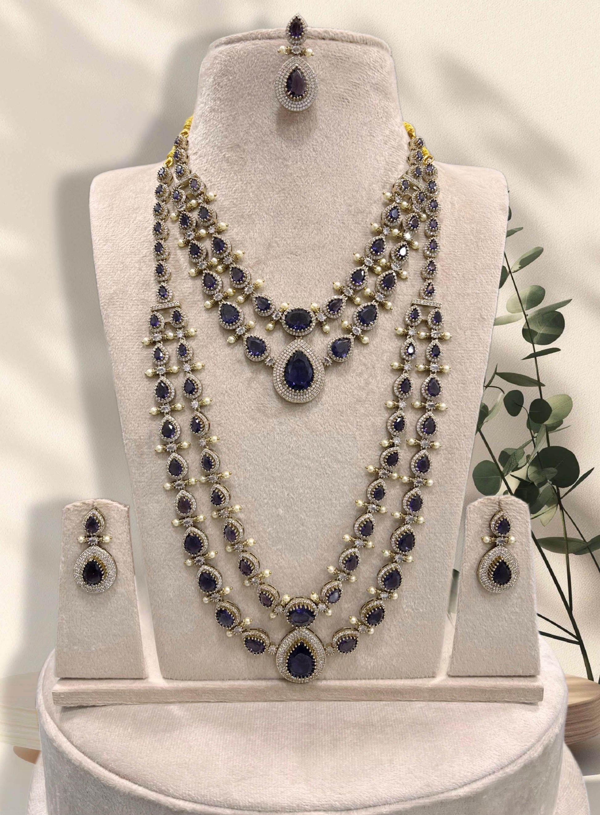 Victorian Polish with AD Stones Layer combo set - Nakshatra Jewels